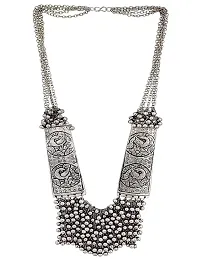 Muktagiri black polish german silver/oxidised necklace for women and girls-thumb2