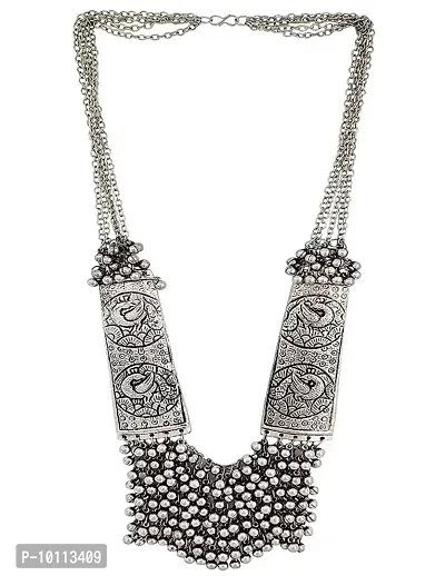 Muktagiri black polish german silver/oxidised necklace for women and girls-thumb3