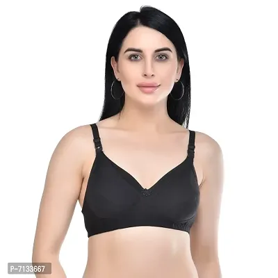 Stylish Fancy B Cup Poly Cotton Feeding Bra For Women Set Of 2-thumb2