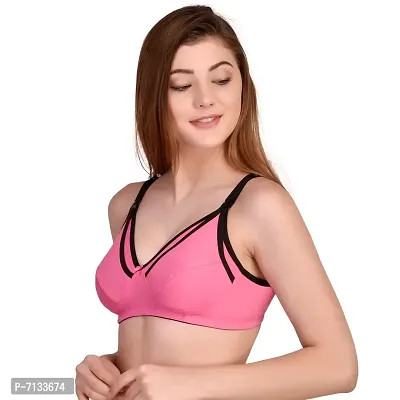 Stylish Fancy B Cup Poly Cotton Feeding Bra For Women Set Of 2-thumb2