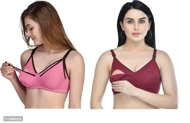 Buy Desiprime B Cup Poly Cotton Feeding Bra Set of 2 Online In