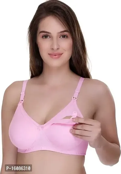 Desiprime Women Stylish Non Padded B Cup Feeding Bra 32 Light Pink-thumb0