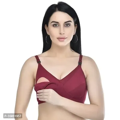 Desiprime Women Stylish Non Padded B Cup Feeding Bra 40 Maroon-thumb0