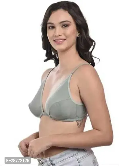 Stylish Olive Cotton Solid Bras For Women Pack Of 3-thumb2