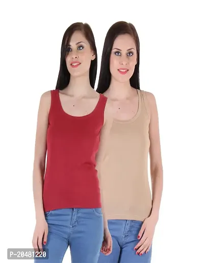 Stylish Multicoloured Cotton Solid Regular Camisoles For Women-thumb0