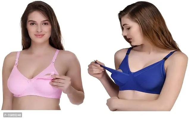 Buy Desiprime Poly Cotton B Cup Feeding Bra Set of 3 40 - Lowest price in  India