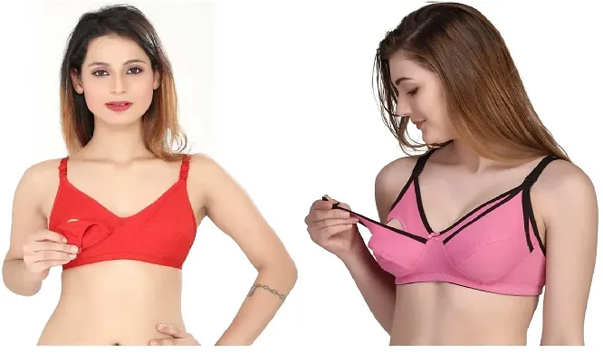 Desiprime B Cup Poly Cotton Feeding Bras Set of 2
