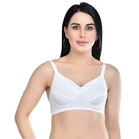 Needytime Poly Cotton C Cup Feeding Bra- White-thumb3