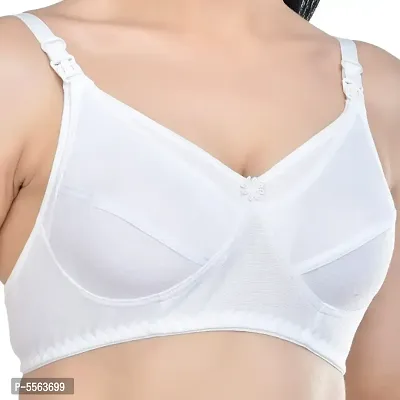 Needytime Poly Cotton C Cup Feeding Bra- White-thumb5