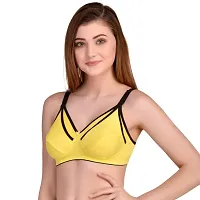 Multicoloured Cotton Blend Feeding Bra Set of 2 (Green/Yellow)-thumb2