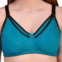 Multicoloured Cotton Blend Feeding Bra Set of 2 (Green/Yellow)-thumb4