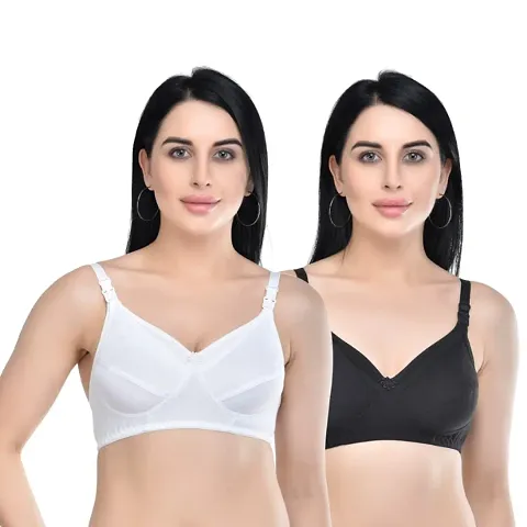 Buy Stylish Multicoloured Cotton Blend Solid Bras For Women Online