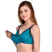 Needytime C Cup Poly Cotton Feeding Bra Set of 2 (Green/Pink)-thumb4