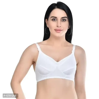 C Cup Cotton Blend Feeding Bra Set of 2 (White/Blue)-thumb3