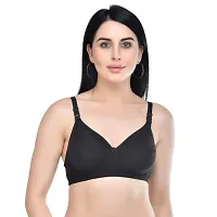 Cotton Blend C Cup Feeding Bra Set of 3 (Black/Green/Pink)-thumb4