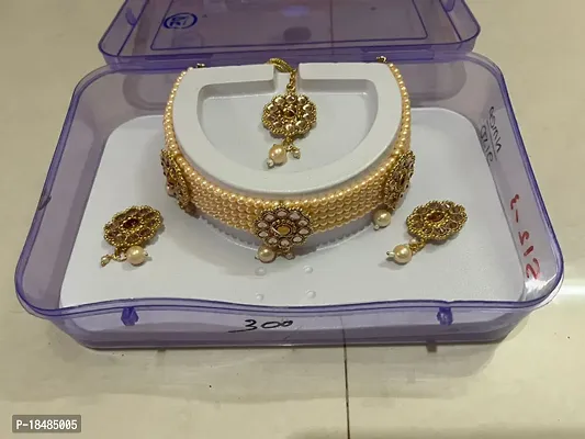 Stylish Beige Alloy Jewellery Set For Women