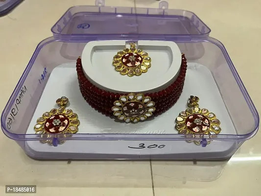 Stylish Maroon Alloy Jewellery Set For Women-thumb0