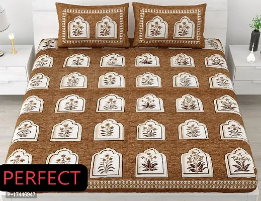 Trendy Cotton Brown Double Bedsheet