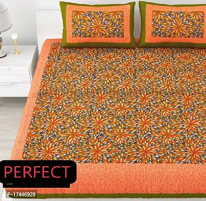 Trendy Cotton Peach Double Bedsheet