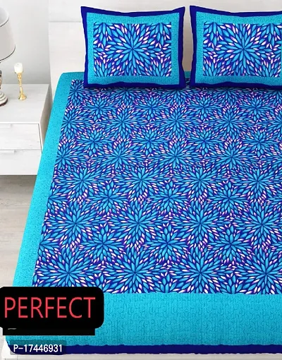 Trendy Cotton Blue Double Bedsheet