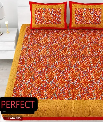 Trendy Cotton Orange Double Bedsheet-thumb0