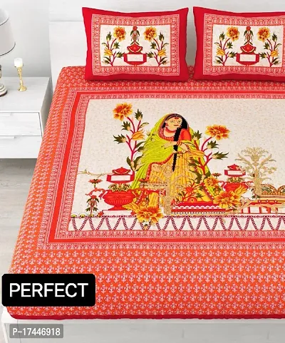 Trendy Cotton Red Double Bedsheet-thumb0