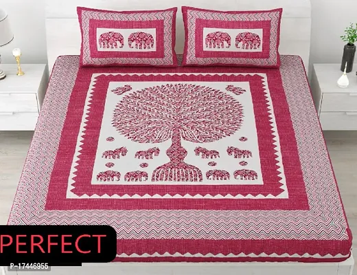Trendy Cotton Pink Double Bedsheet