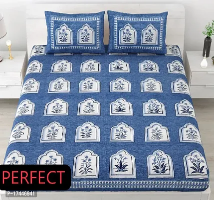 Trendy Cotton Blue Double Bedsheet