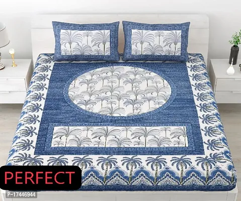 Trendy Cotton Blue Double Bedsheet