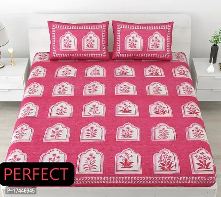 Trendy Cotton Pink Double Bedsheet