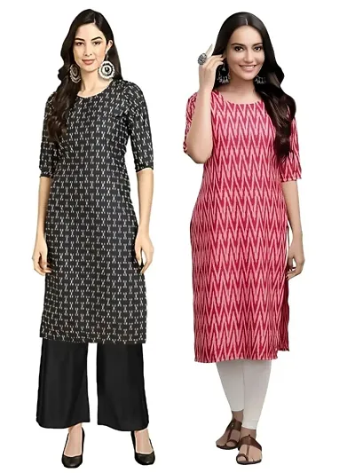 Trendy Crepe Straight Kurta Combo For Women Pack Of 2