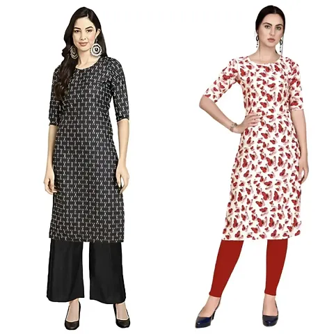 Trendy Crepe Straight Kurta Combo For Women Pack Of 2