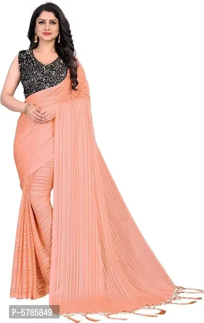 New Trendy Chiffon Solid Saree with Blouse piece-thumb0