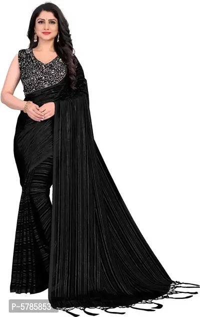 New Trendy Chiffon Solid Saree with Blouse piece