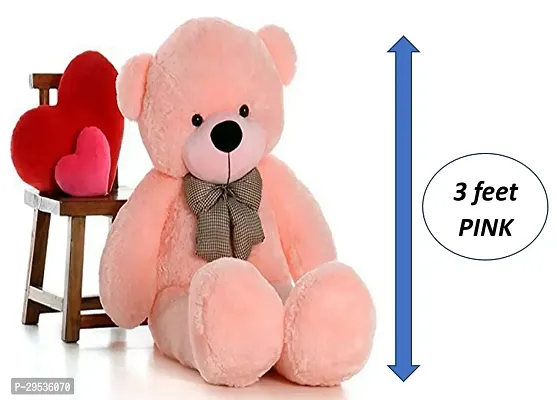Fluffy Pink Polyester Teddy Bear Soft Toy For Kids 3 Feet