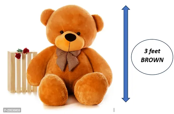 Fluffy Brown Polyester Teddy Bear Soft Toy For Kids 3 Feet-thumb0