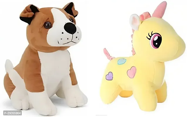 Classic Multicoloured Animal Soft Toys Pack Of 2-thumb0