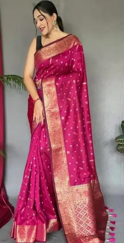 Hot Selling Silk Blend Saree with Blouse piece 