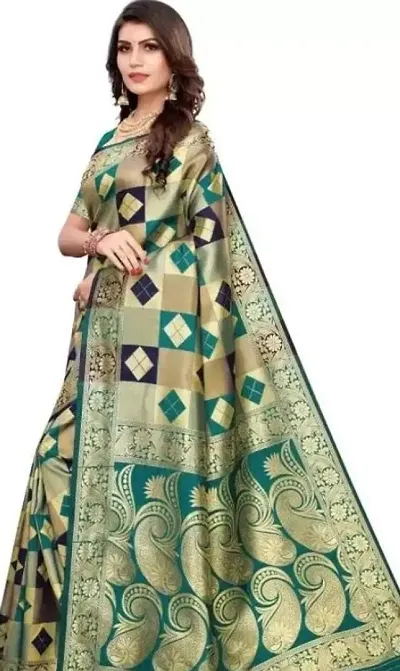 Best Selling Art Silk Saree with Blouse piece 