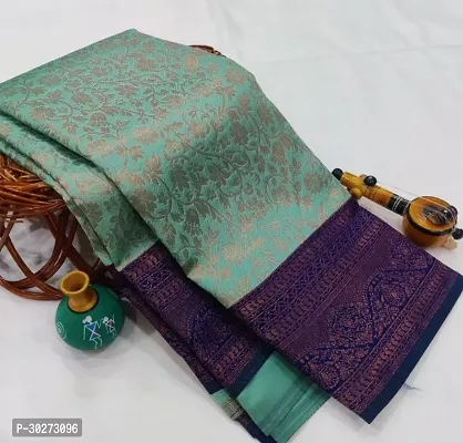 Stylish Green Art Silk Printed Saree with Blouse piece For Women