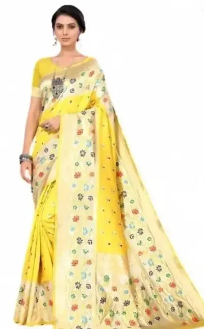 Elegant Silk Blend Saree with Blouse piece 