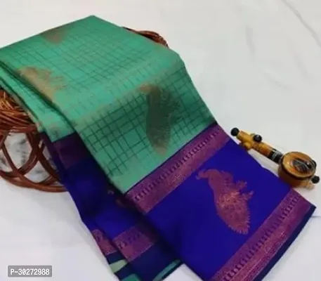 Stylish Green Art Silk Printed Saree with Blouse piece For Women