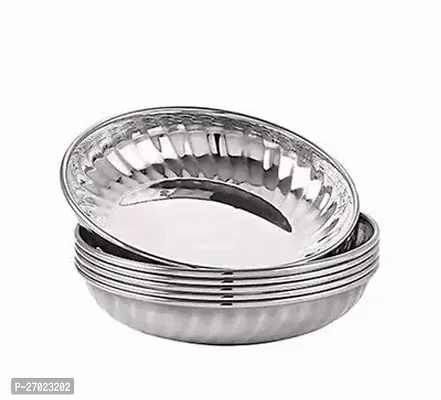 Stainless Steel Snacks Plates Pack Of 6-thumb0