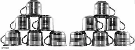 Stainless Steel Elite Cups, Mugs  Saucers (Pack Of 12)