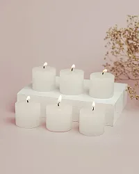 XUEBIN 10 Hour Burning Candles Scented Wax Candles for Home Decor, Weddings, Birthday, Parties, Diwali Decoration Candles Set of 12 Smokeless Candles (White)-thumb2