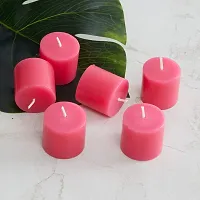 XUEBIN 10 Hour Burning Candles Scented Wax Candles for Home Decor, Weddings, Birthday, Parties, Diwali Decoration Candles Set of 12 Smokeless Candles (Pink)-thumb1