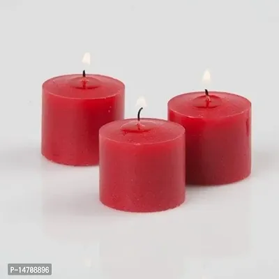 XUEBIN 10 Hour Burning Candles Scented Wax Candles for Home Decor, Weddings, Birthday, Parties, Diwali Decoration Candles Set of 12 Smokeless Candles (Red)-thumb5