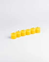 XUEBIN 10 Hour Burning Candles Scented Wax Candles for Home Decor, Weddings, Birthday, Parties, Diwali Decoration Candles Set of 12 Smokeless Candles (Yellow)-thumb3