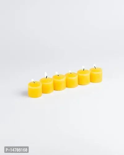 XUEBIN 10 Hour Burning Candles Scented Wax Candles for Home Decor, Weddings, Birthday, Parties, Diwali Decoration Candles Set of 12 Smokeless Candles (Yellow)-thumb4