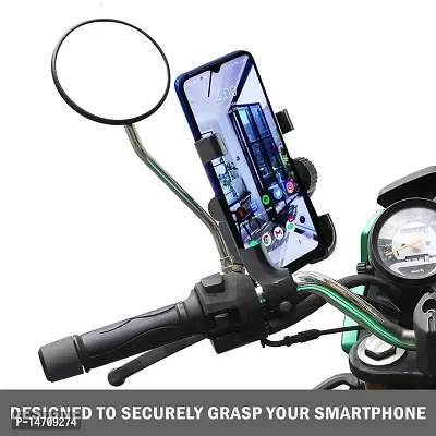 XUEBIN Universal Bike Mobile Holder with Charger Waterproof Metal Body Handlebar Cradle Stand for Bike,Motorcycle,Scooter,Ideal for Maps  GPS Navigation (Fits All Smartphones)-thumb3